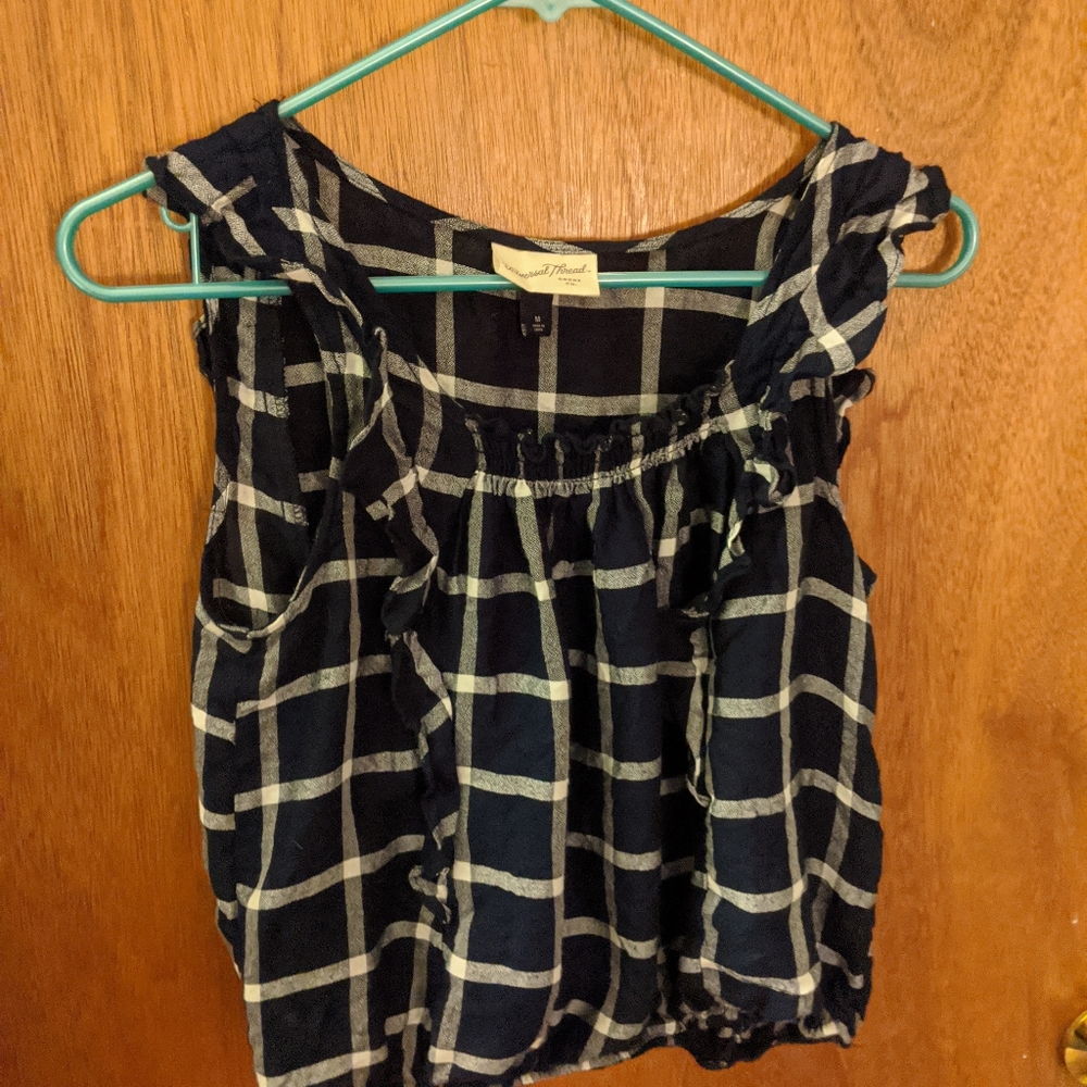 Plaid Ruffle Shirt - Picture 1 of 3